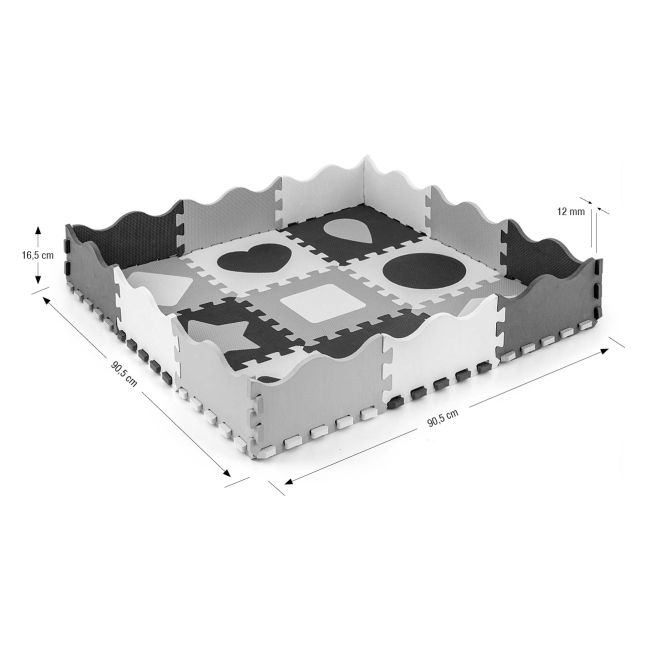 Puzzle din spuma, Jolly 3, 25 piese, 118,5 x 118,5 cm, Grey EKDmm5613