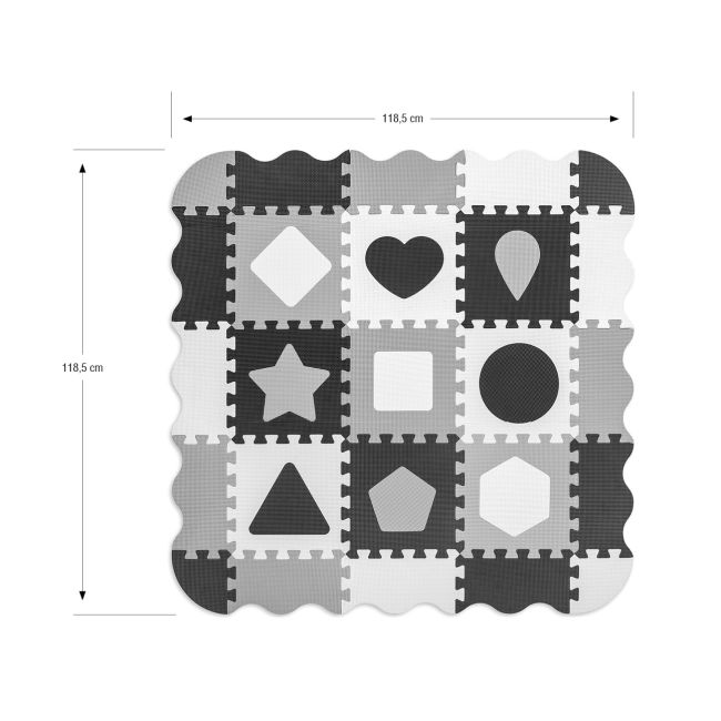 Puzzle din spuma, Jolly 3, 25 piese, 118,5 x 118,5 cm, Grey EKDmm5613