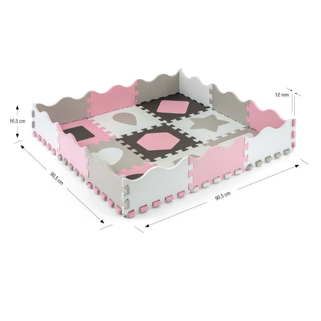 Puzzle din spuma, Jolly 3, 25 piese, 118,5 x 118,5 cm, Pink EKDmm5614