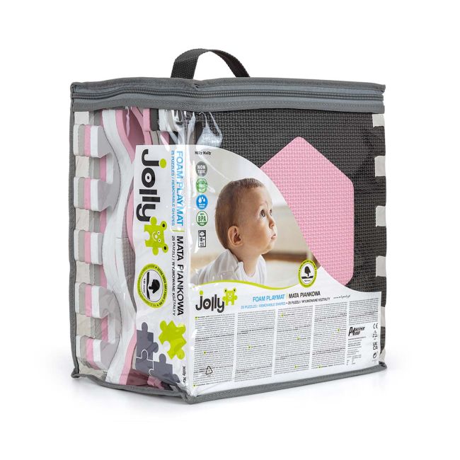 Puzzle din spuma, Jolly 3, 25 piese, 118,5 x 118,5 cm, Pink EKDmm5614