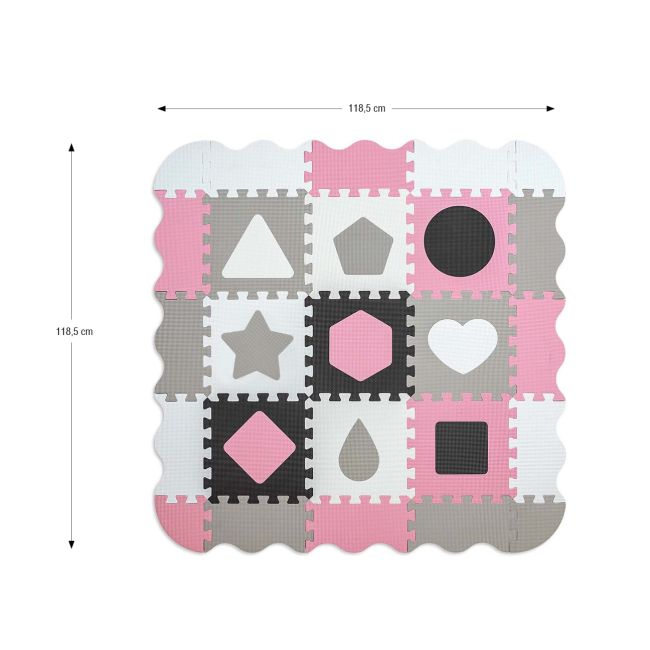 Puzzle din spuma, Jolly 3, 25 piese, 118,5 x 118,5 cm, Pink EKDmm5614