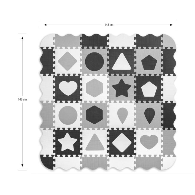 Puzzle din spuma, Jolly 4, 36 piese, 148x148 cm, Grey EKDmm5617