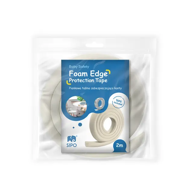 Rola protectie din spuma groasa pentru colturi mobilier, pentru copii, SIPO Baby Safety, 2 metri, Crem EKDSBS-T11-F3