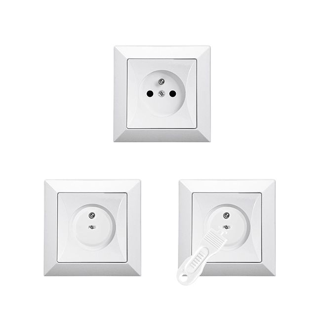 Set 12 capace de protectie pentru prize cu cheita, SIPO Baby Safety, Alb EKDSBS-C10