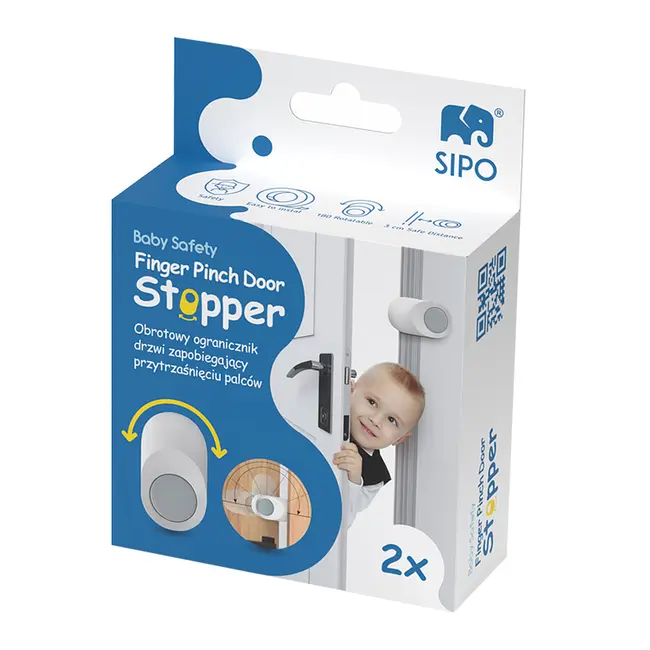 Set 2 buc Opritor de usa rotativ, pentru copii, SIPO Baby Safety EKDSBS-D10