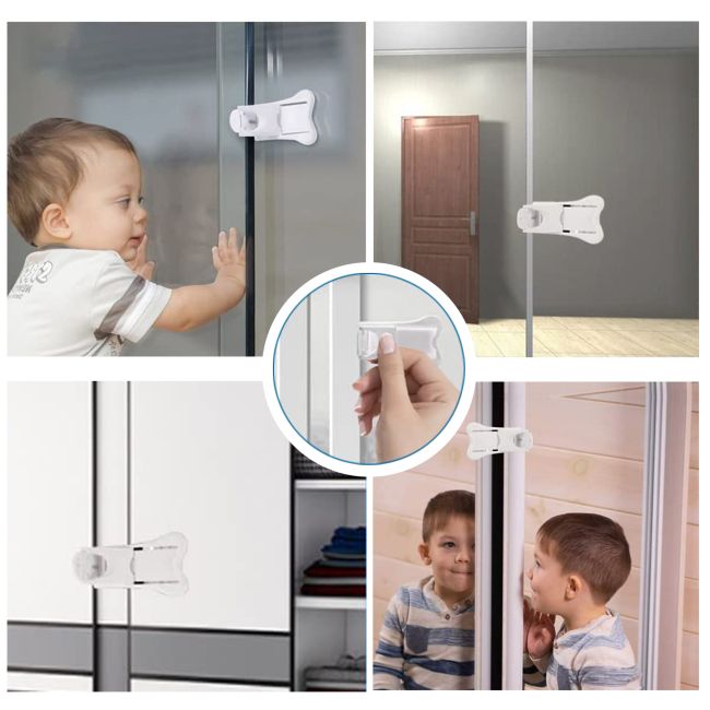 Set 2 buc Sistem de siguranta pentru usile glisante, pentru copii, SIPO Baby Safety EKDSBS-D11