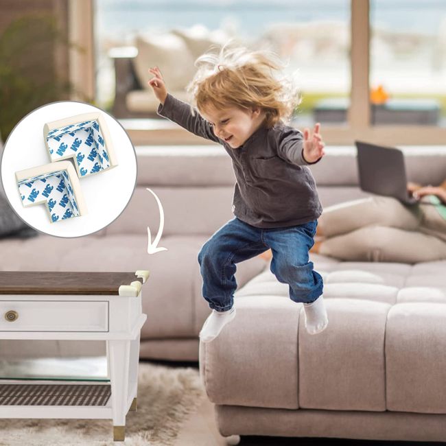Set 4 aparatori moi pentru colturi, pentru copii, SIPO Baby Safety, Crem EKDSBS-T11-F3E