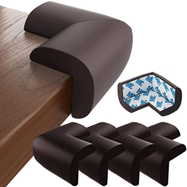 Set 4 aparatori moi pentru colturi, pentru copii, SIPO Baby Safety, Maro EKDSBS-T11-F4E