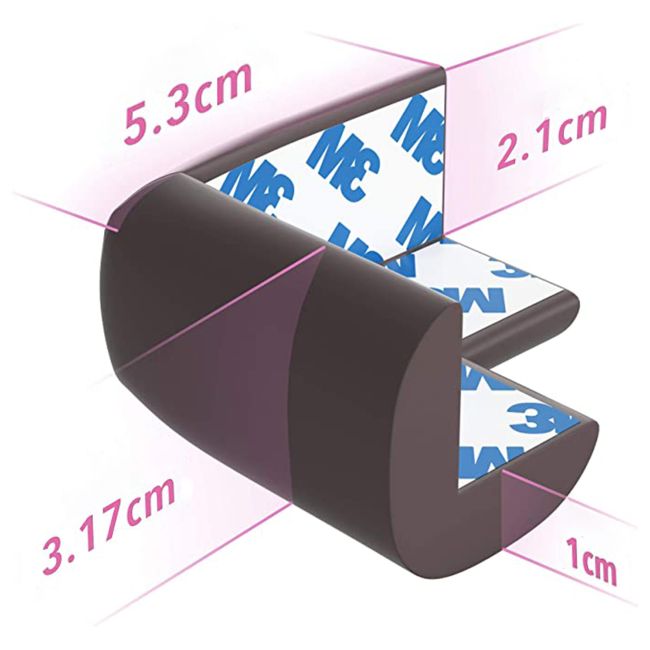 Set 4 aparatori moi pentru colturi, pentru copii, SIPO Baby Safety, Maro EKDSBS-T11-F4E
