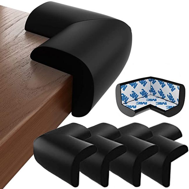 Set 4 aparatori moi pentru colturi, pentru copii, SIPO Baby Safety, Negru EKDSBS-T11-F2E