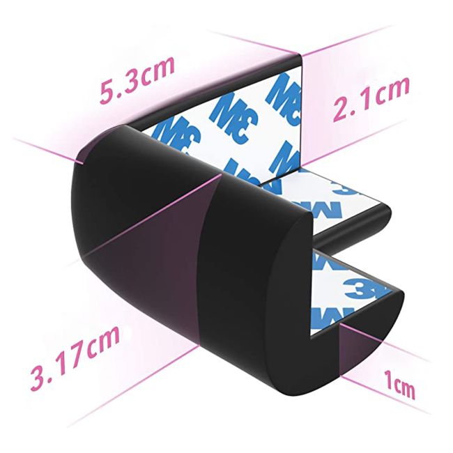 Set 4 aparatori moi pentru colturi, pentru copii, SIPO Baby Safety, Negru EKDSBS-T11-F2E