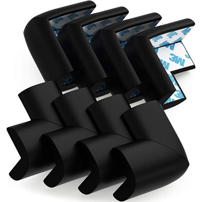 Set 4 aparatori moi pentru colturi, pentru copii, SIPO Baby Safety, Negru EKDSBS-T11-F2E