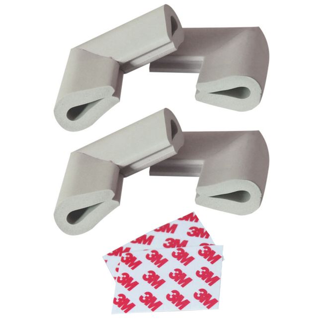 Set 4 aparatori moi pentru suprafetele de sticla ale mobilierului, pentru copii, SIPO Baby Safety, Gri EKDSBS-T23UE