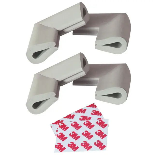 Set 4 aparatori moi pentru suprafetele de sticla ale mobilierului, pentru copii, SIPO Baby Safety, Gri EKDSBS-T23UE