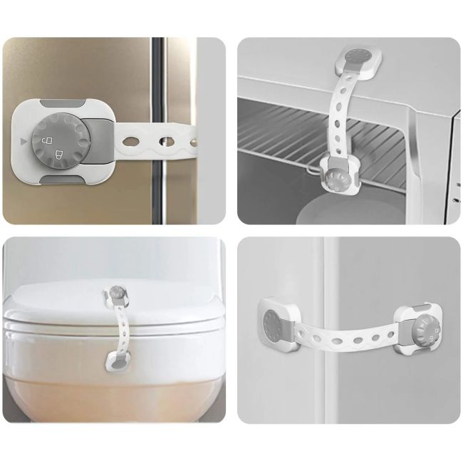 Sistem siguranta copii SIPO, blocator sertare, usa cuptor, frigider, congelator, dulap, previne deschiderea accidentala, adeziv puternic 3M, fara urme EKDSBS-214
