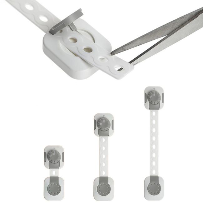 Sistem siguranta copii SIPO, blocator sertare, usa cuptor, frigider, congelator, dulap, previne deschiderea accidentala, adeziv puternic 3M, fara urme EKDSBS-214