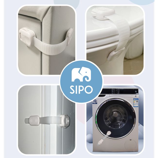 Sistem siguranta copii SIPO, blocator sertare, usa cuptor, frigider, congelator, dulap, previne deschiderea accidentala, lungime ajustabila, set 6 buc EKDSBS-218