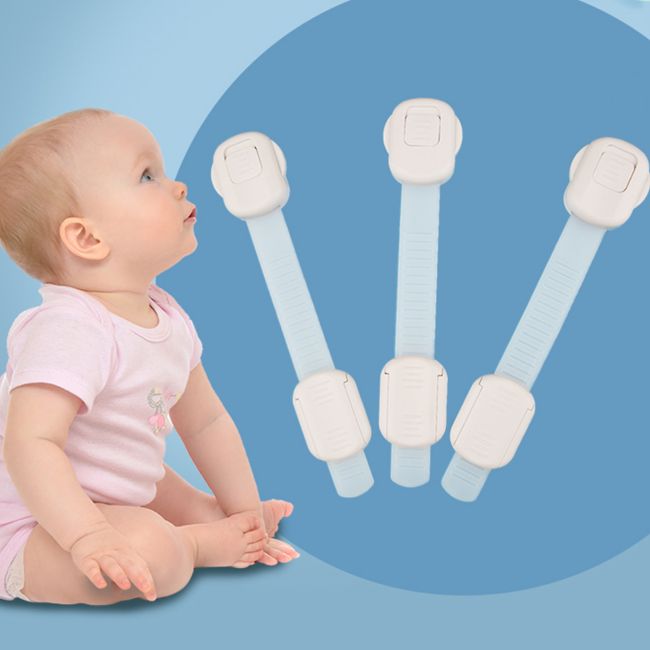 Sistem siguranta copii SIPO, blocator sertare, usa cuptor, frigider, congelator, dulap, previne deschiderea accidentala, lungime ajustabila, set 6 buc EKDSBS-218