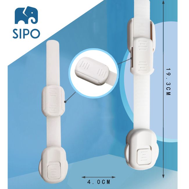 Sistem siguranta copii SIPO, blocator sertare, usa cuptor, frigider, congelator, dulap, previne deschiderea accidentala, lungime ajustabila, set 6 buc EKDSBS-218