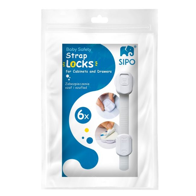 Sistem siguranta copii SIPO, blocator sertare, usa cuptor, frigider, congelator, dulap, previne deschiderea accidentala, lungime ajustabila, set 6 buc EKDSBS-218