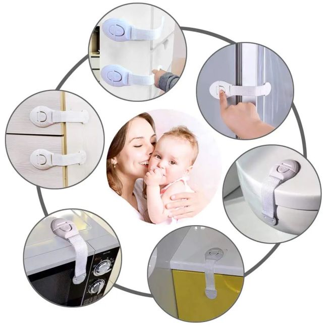 Sistem siguranta copii SIPO, sistem de blocare sertare, dulap, previne deschiderea accidentala, adeziv puternic 3M, fara urme de indepartare, set 10 b EKDSBS-216