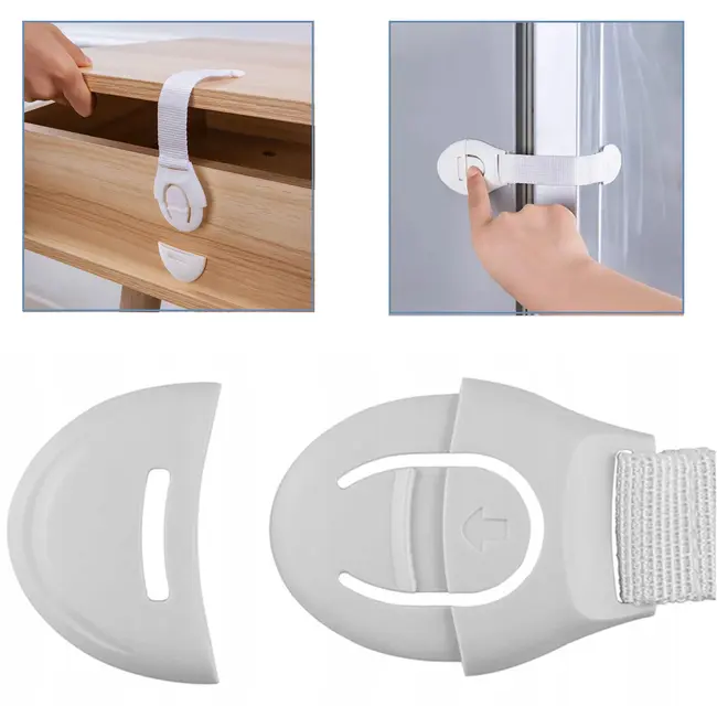 Sistem siguranta copii SIPO, sistem de blocare sertare, dulap, previne deschiderea accidentala, adeziv puternic 3M, fara urme de indepartare, set 10 b EKDSBS-216