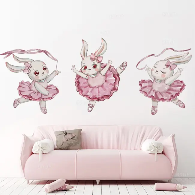 Sticker Decorativ Pentru Copii, Autoadeziv, Iepurasul balerina, 61x50 cm EKDWS63032