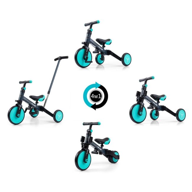 Tricicleta cu maner parental, Optimus Plus 4in1, Mint EKDmm5306