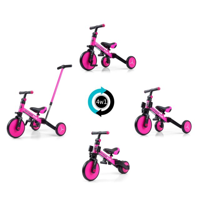 Tricicleta cu maner parental, Optimus Plus 4in1, Pink EKDmm5304