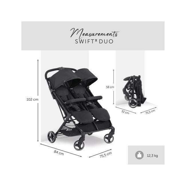 Cărucior Gemeni Hauck Swift X Duo Black EKD50004-0
