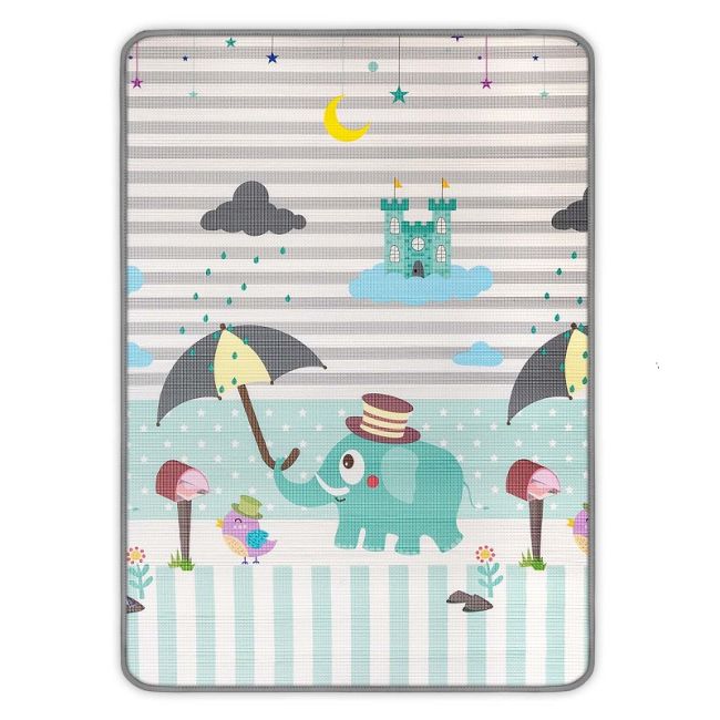 Covoras de joaca cu doua fete, termic, protectie impotriva loviturilor, Kinder, Elephant, Milly Mally EKD28093