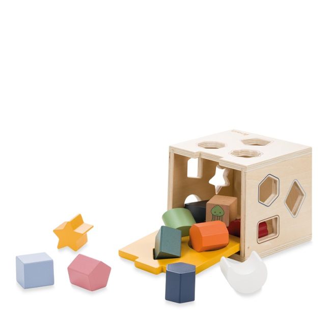 Cub motric din lemn certificat FSC, cu forme, Hauck, Sort N Tidy EKDhk13014