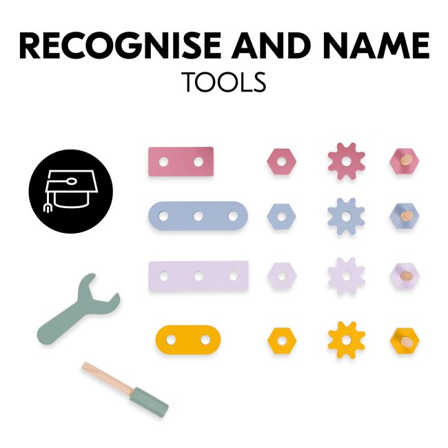 Cutie cu scule din lemn pentru copii, Hauck, Learn to repair EKDhk13045