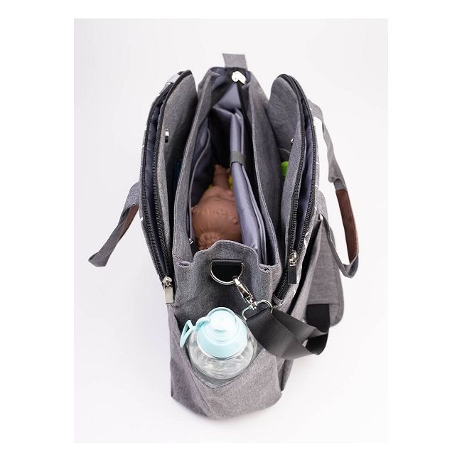 Geanta pentru calatorii 2 in 1, cu 17 buzunare, Kinder Hop, Space Grey EKDgs16880