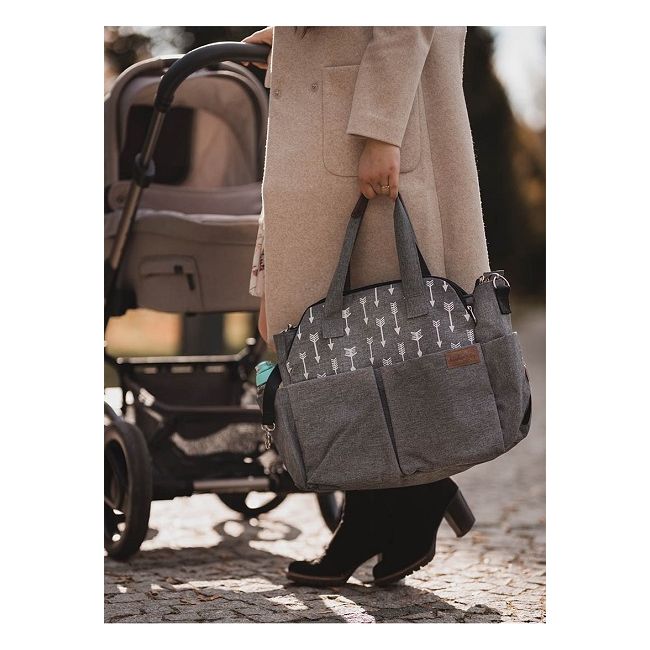 Geanta pentru calatorii 2 in 1, cu 17 buzunare, Kinder Hop, Space Grey EKDgs16880