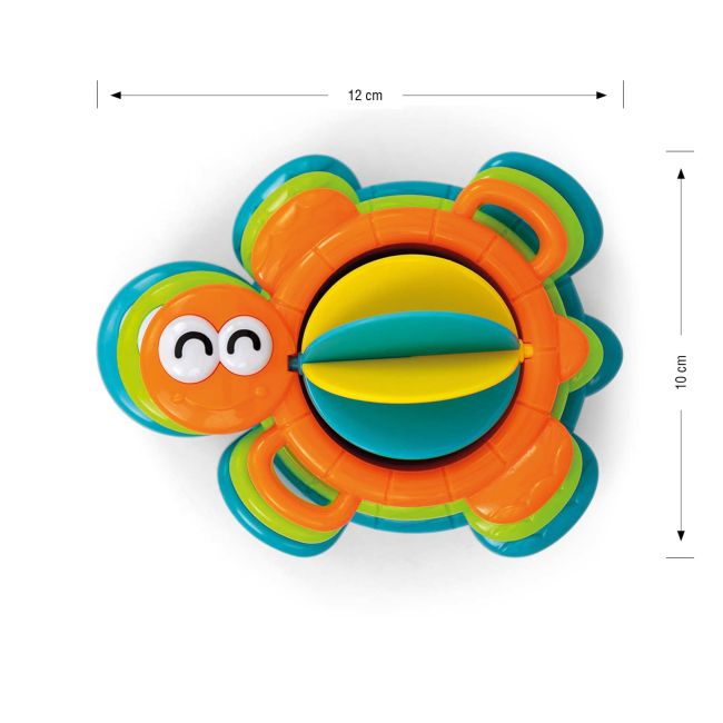 Jucarie de baie cu 3 cesti colorate, sita si roata apa, Water Turtle EKD127942