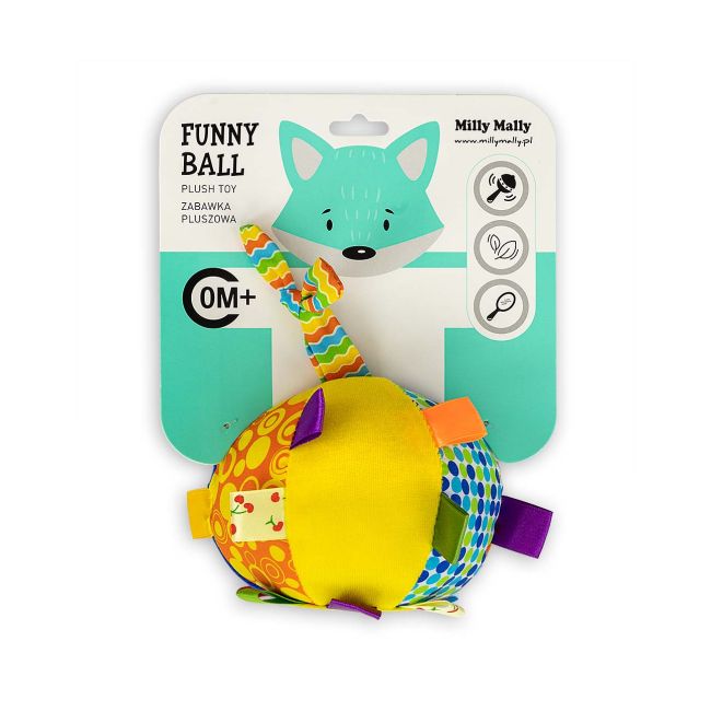 Jucarie din plus pentru agatat, Minge senzoriala cu clopotel, Funny Ball EKD127966