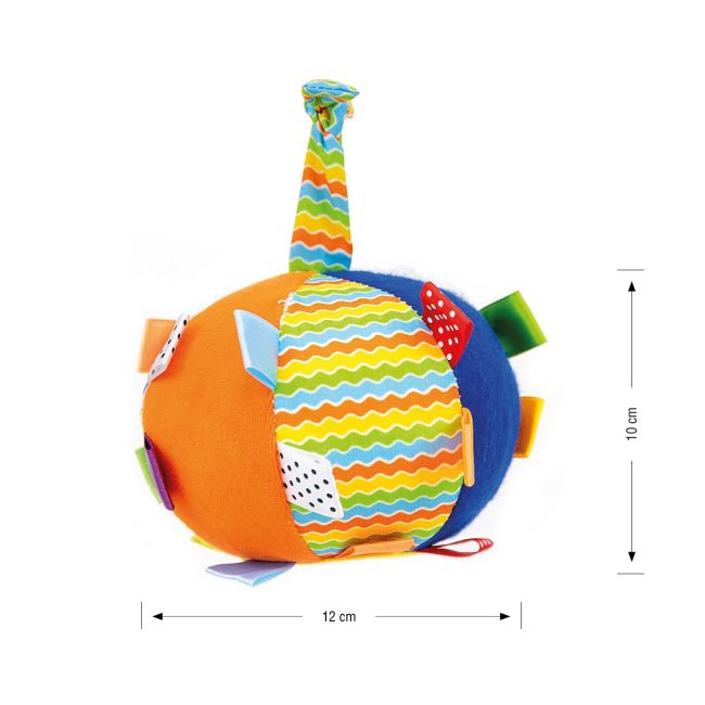 Jucarie din plus pentru agatat, Minge senzoriala cu clopotel, Funny Ball EKD127966
