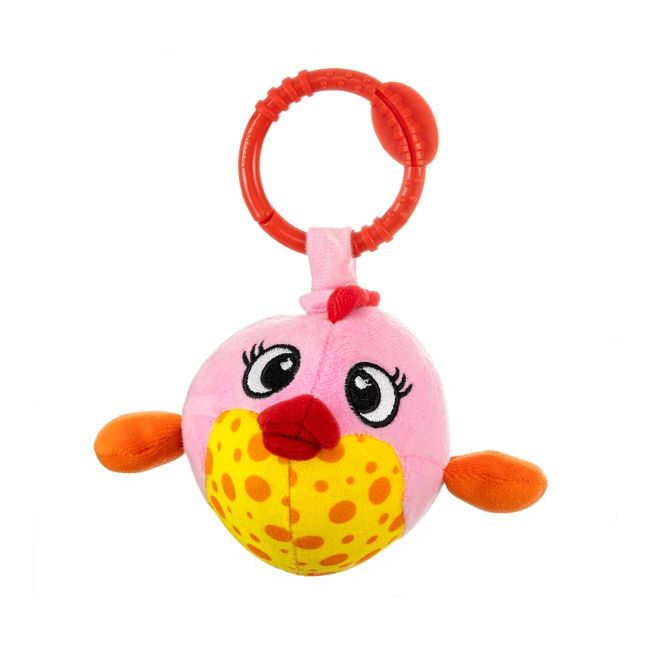 Jucarie din plus pentru agatat, fosnaie si vibreaza, Baby Fish Pink EKD128024