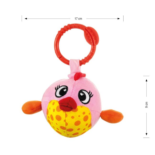 Jucarie din plus pentru agatat, fosnaie si vibreaza, Baby Fish Pink EKD128024