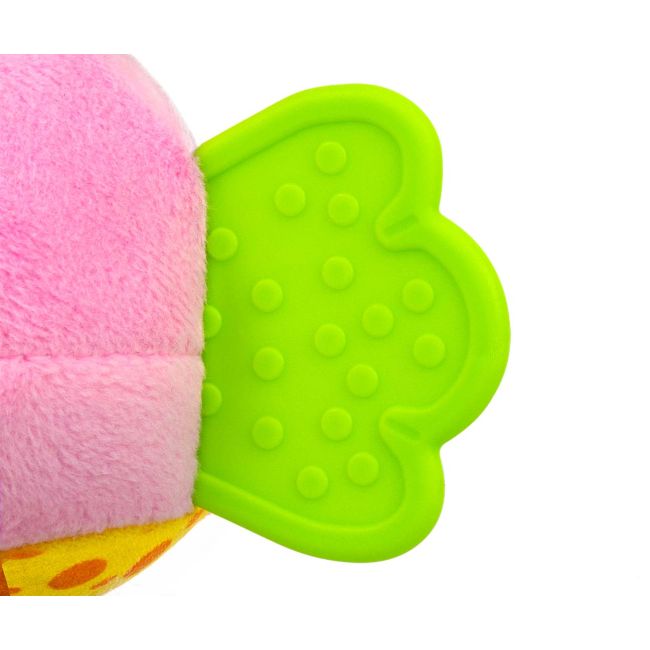 Jucarie din plus pentru agatat, fosnaie si vibreaza, Baby Fish Pink EKD128024