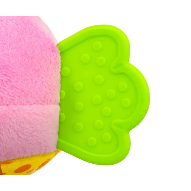 Jucarie din plus pentru agatat, fosnaie si vibreaza, Baby Fish Pink EKD128024