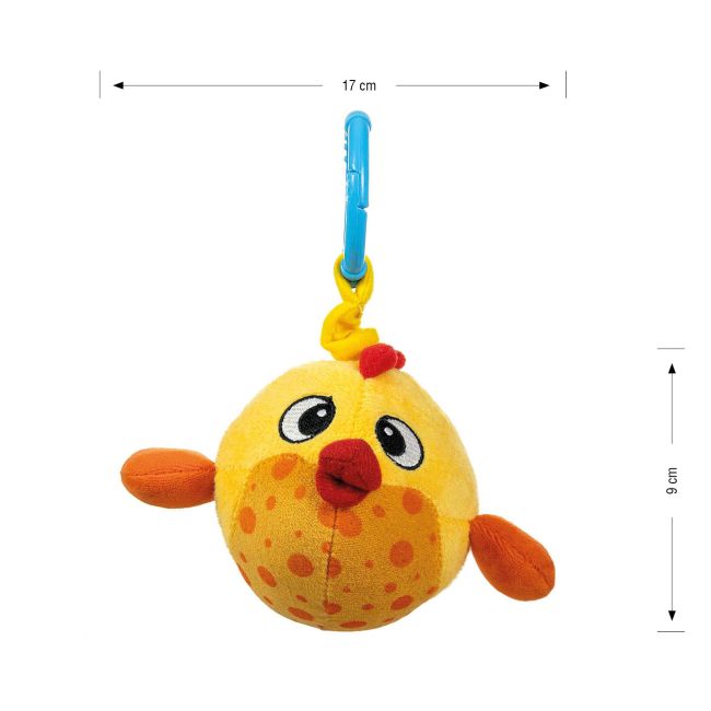 Jucarie din plus pentru agatat, fosnaie si vibreaza, Baby Fish Yellow EKD128017