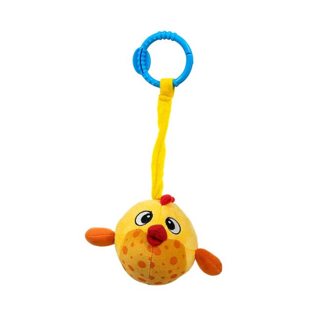 Jucarie din plus pentru agatat, fosnaie si vibreaza, Baby Fish Yellow EKD128017