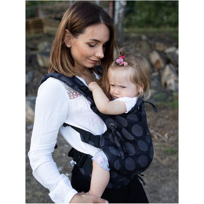 Marsupiu ergonomic, Kinder Hop, Multi Soft, Dots Dark Grey EKDms6620