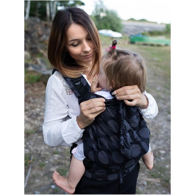 Marsupiu ergonomic, Kinder Hop, Multi Soft, Dots Dark Grey EKDms6620