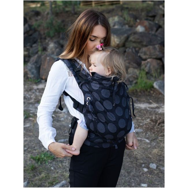 Marsupiu ergonomic, Kinder Hop, Multi Soft, Dots Dark Grey EKDms6620