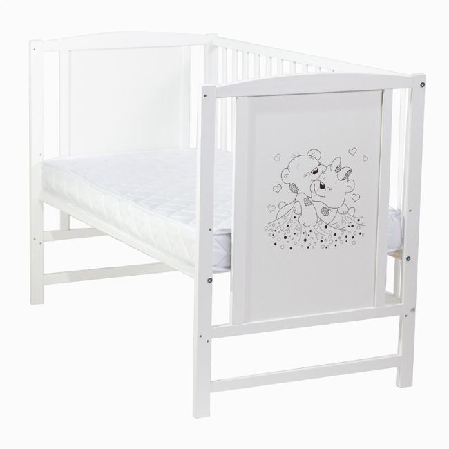 Patut pentru bebelusi, 120×60 cm, Bears + Saltea Cocos EKDpsb92046