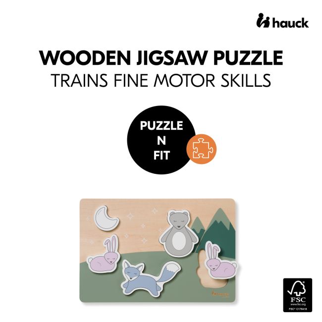 Puzzle din lemn certificat FSC, Hauck, Forest EKDhk13090