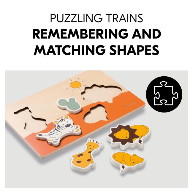 Puzzle din lemn certificat FSC, Hauck, Safari EKDhk13083